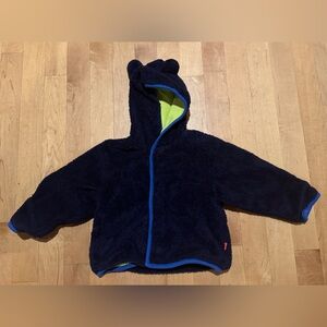 Magnetic Me Minky Sherpa Jacket 12-18M navy blue lime green lining